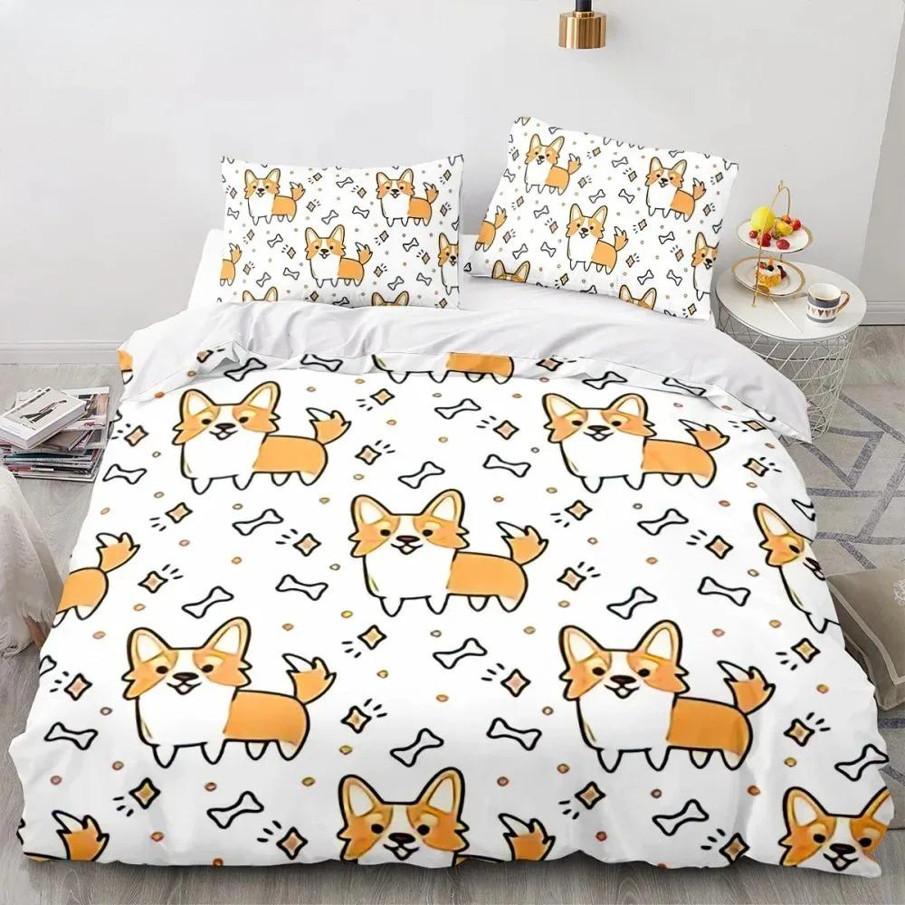 Shiba Inu Dog Bedding Set Animal Dogs Duvet Cover Double King Twin Single Bed Sets For Kids Boys Decor Home Custom Bed Linen