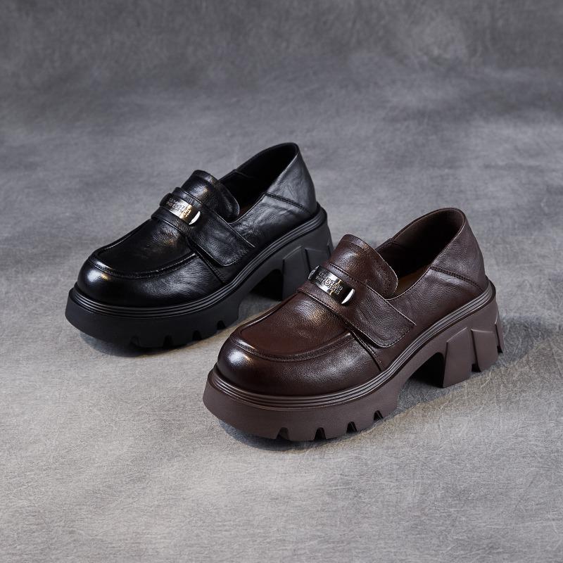 Anti-slip Thick-soled Women's Luxury Casual Leather Shoes