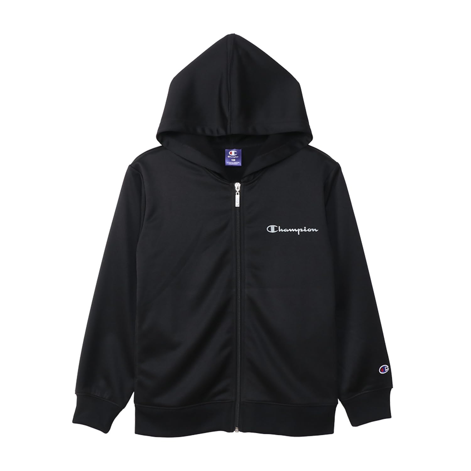 

Champion Long Sleeve Fleece Hooded Sweatshirt with Script Basic Sports Kids Logo, Black, CK-AS103, чёрный