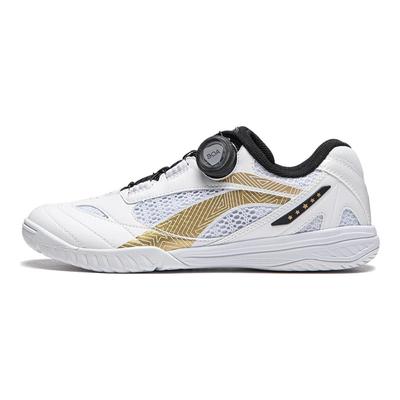 Li Ning Abriebfeste Niedrige Tischtennis-Schuhe Unisex Weiß Gold Schwarz APPU005-2