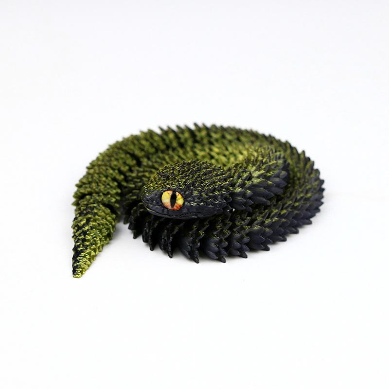 

Новое 30см 3D-печатное украшение в виде змеи 3D-печатные животные Настольные аксессуары Декор комнаты Офисный стол Забавное украшение в виде змеи