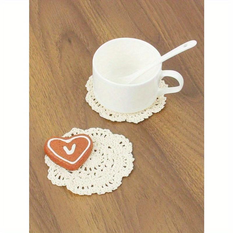 Woven Hollow Out Coaster, Modern Polyester Drink Coaster For Home, Solid Color Coasters For Insulation, Kitchen, Dining Room, Bedroom