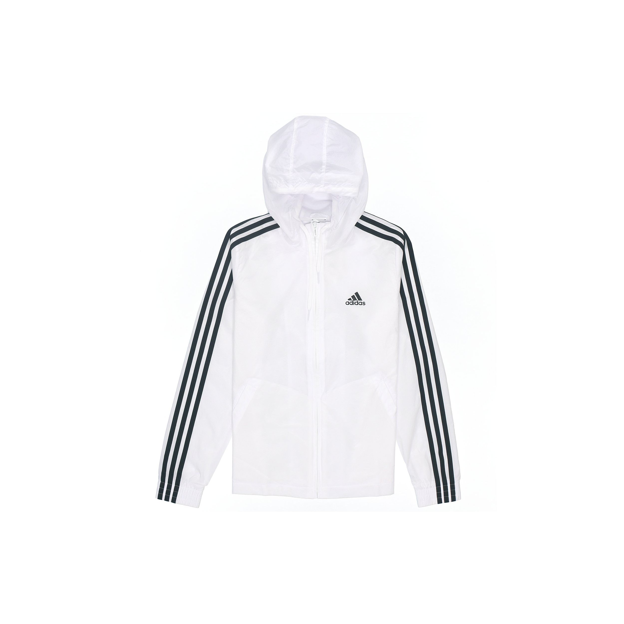 Adidas Essentials 3-Stripes Hooded Track Jacket Casual Sports Outerwear Women White H10243 S