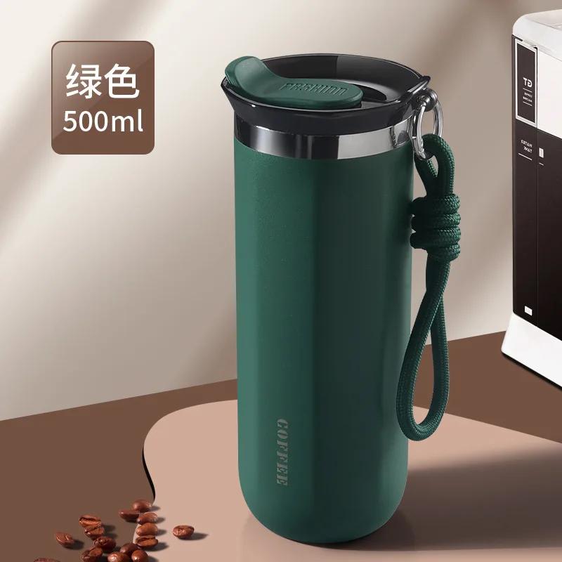 Double-Layer Stainless Steel Vacuum Coffee Mug, Insulated Travel Cup, 350/500ml Leakproof & Slip Resistant Portability Design