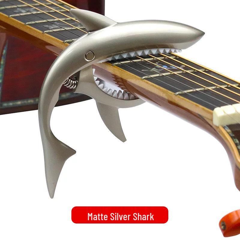 Shark Capo: Premium Folk Guitar & Ukulele Transposition Clip for High-Grade Performance