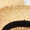 New French Retro Style Breathable Hollow Pattern Wide Brim Raffia Sun Hat Ladies Summer Travel Trendy Concave Top Straw Hat