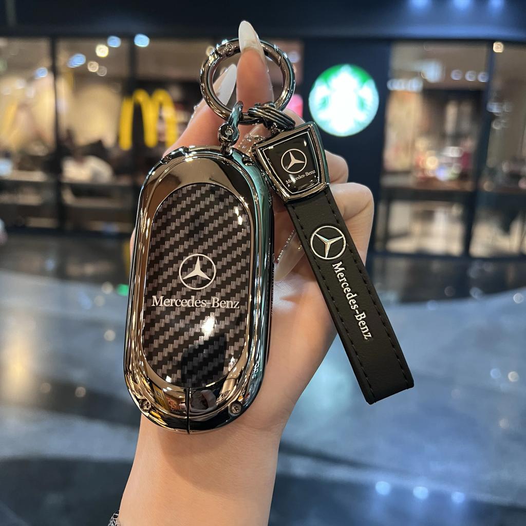 VRN2 Car Key Cover Case Protect Shell Buckle For Mercedes Benz New C E S Class W206 W214 W223 GLC C260 E300 S400 Accessories
