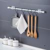 2Pcs Adhesive Wall Curtain Rod Holder Nail-Free Adjustable Clamp Hooks With Fixed Clip Hanging Rack