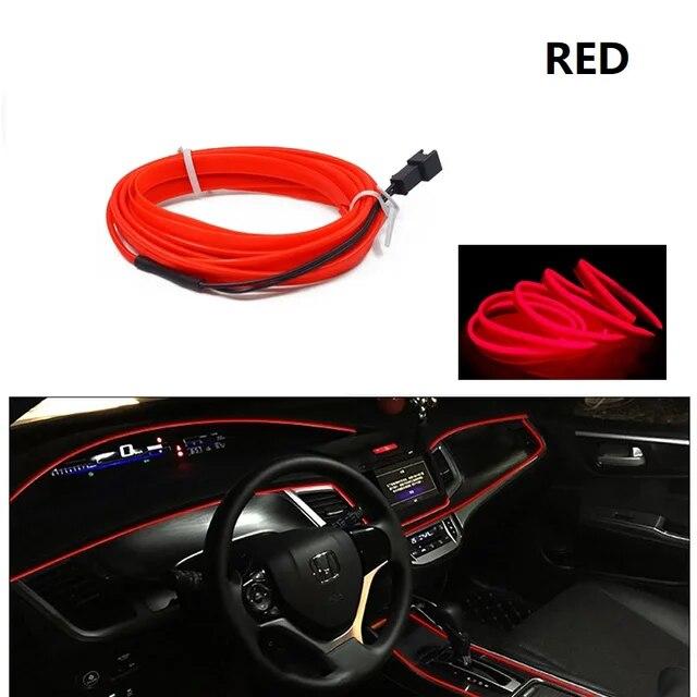 Auto-Innenraum-LED-Leuchten mit flexiblen Neonlichtern mit USB-Zigarettenanzünder 1M/3M/5M heißer Stil Umgebungs-LED-Leuchten LED Ice Blue