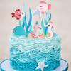 Little Mermaid Happy Birthday Cake Topper Mermaid Party Cupcake Toppers Girl Baby Shower Kids Birthday Party Wedding Decoration