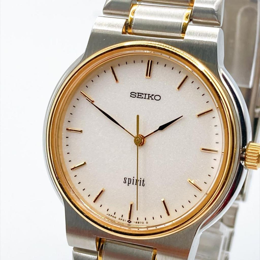 Used SEIKO Spirit Men's Watch Quartz Combi New Battery 546