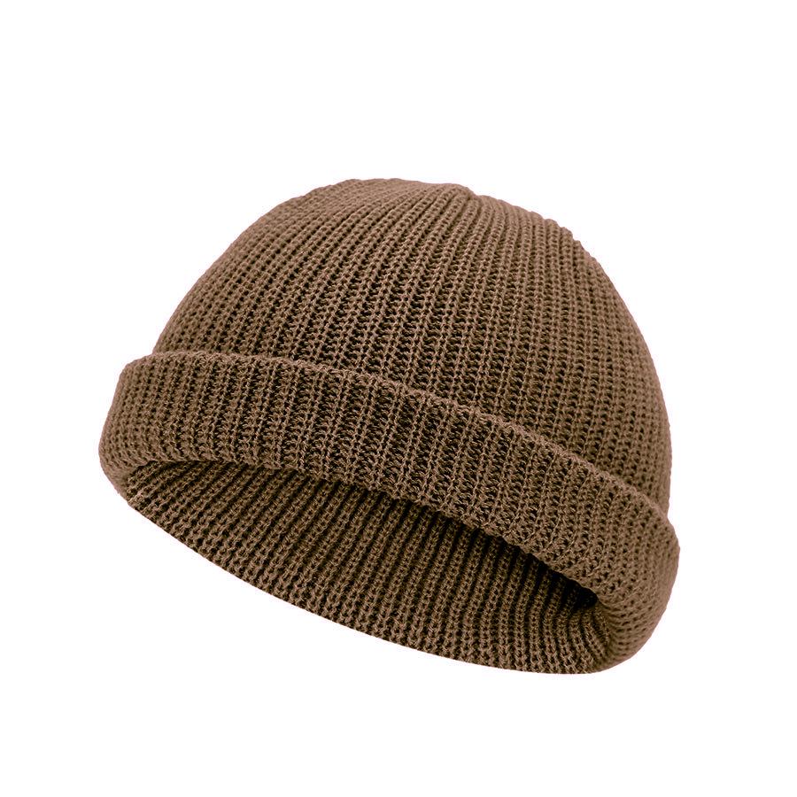 Retro Dome Melon Cap: Warm Knitted Solid Color Beanie Wool Hat