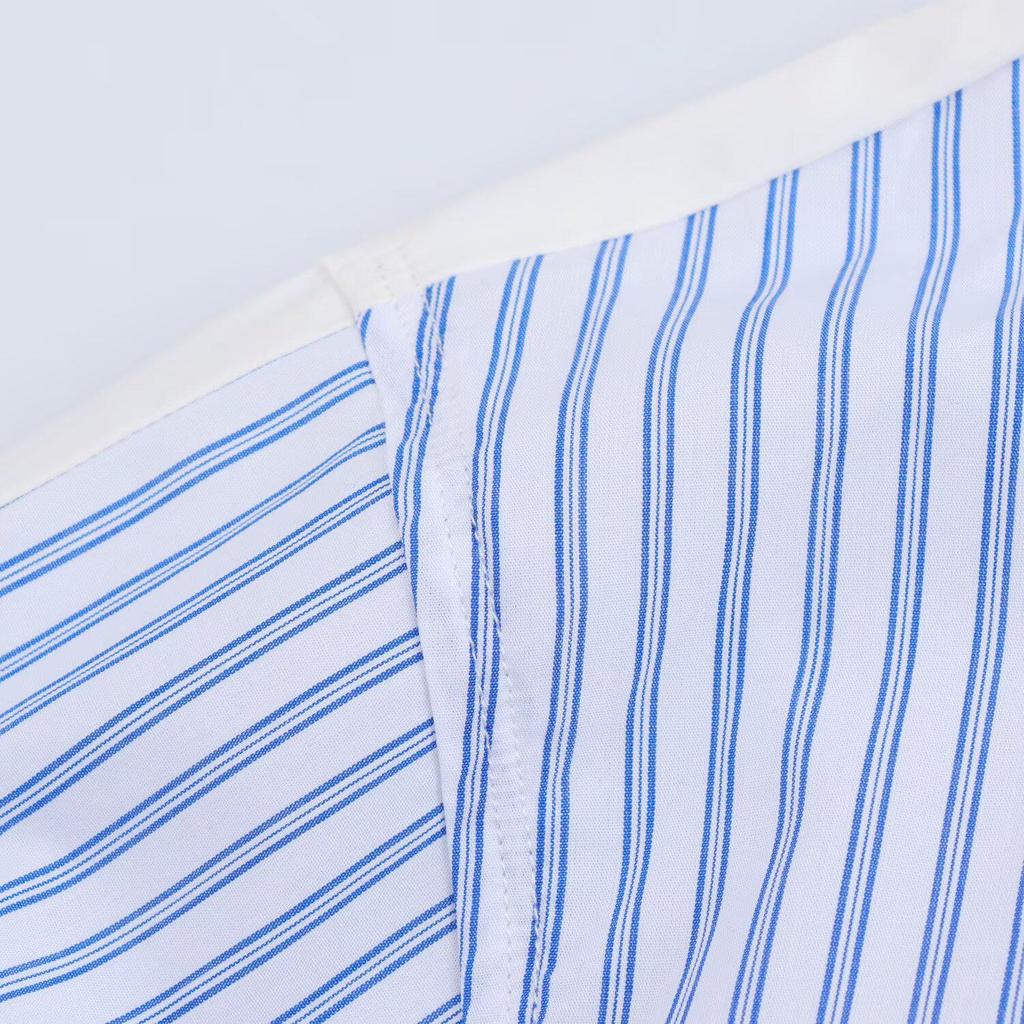 2025 Spring Women's Casual Striped Poplin Long-Sleeve Shirt