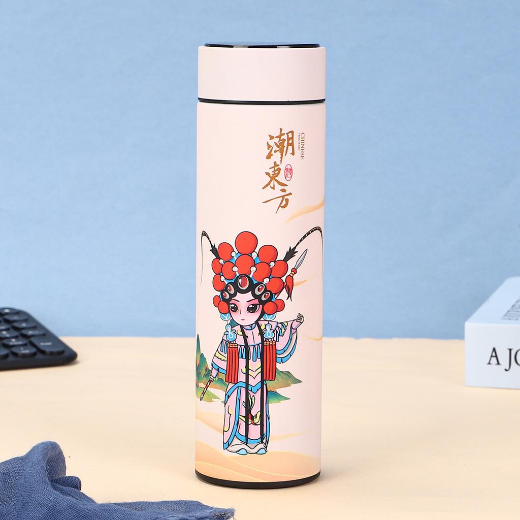 Guochao Stainless Steel Thermos Cup Annual Meeting Gifts Intelligent Temperature Display Business Straight Cup Tea Separation Direct Drinking Cup
