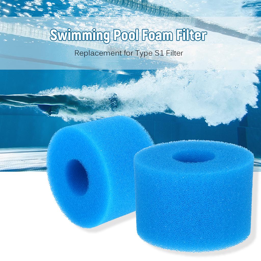 Swimming Pool Filter Cleaning Tool Reusable Washable Sponge Foam Filter Cartridge Replacement for Type S1 Filter Blue