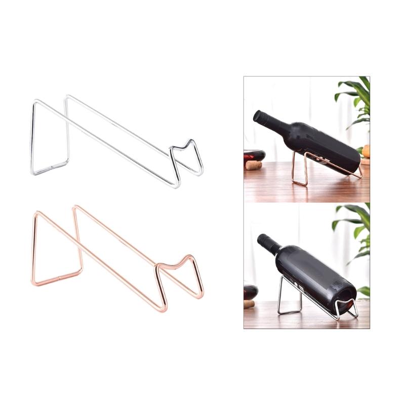 6Pieces Simple Iron Stand Single Storage Solution Iron Material Wine Display Shelves Bottle Holder Wine Bottle Rack