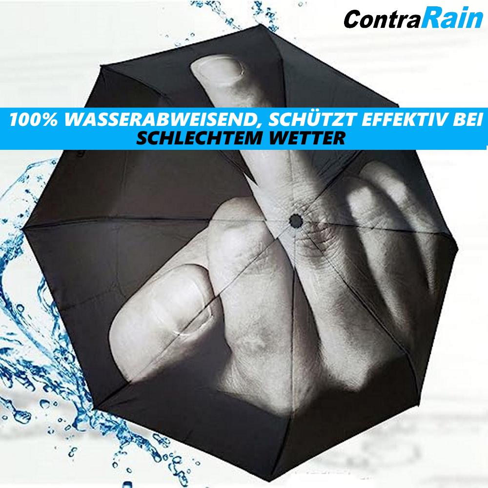 CONTRARAIN Mittelfinger Regenschirm Spaß faltbarer Taschenschirm Stinkefinger