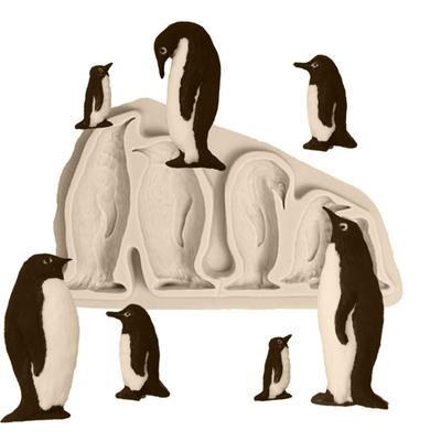 Penguins Family Silicone Mold Chocolate Mold for Diy Dessert Ice Block Mold