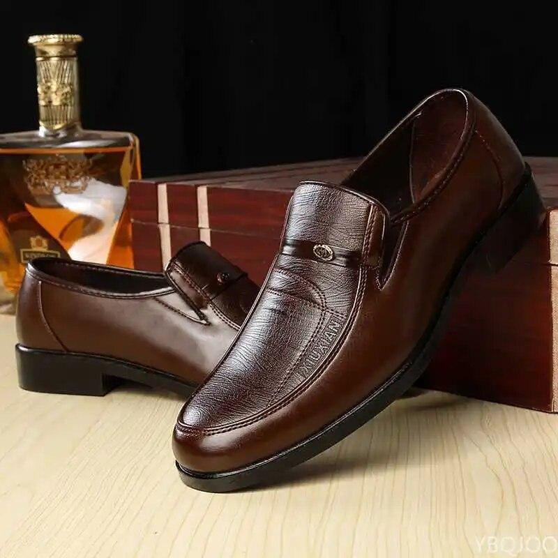 Brand Men Leather Formal Business Shoes Male Office Work Flat Shoes Oxford Breathable Party Wedding Anniversary Shoes