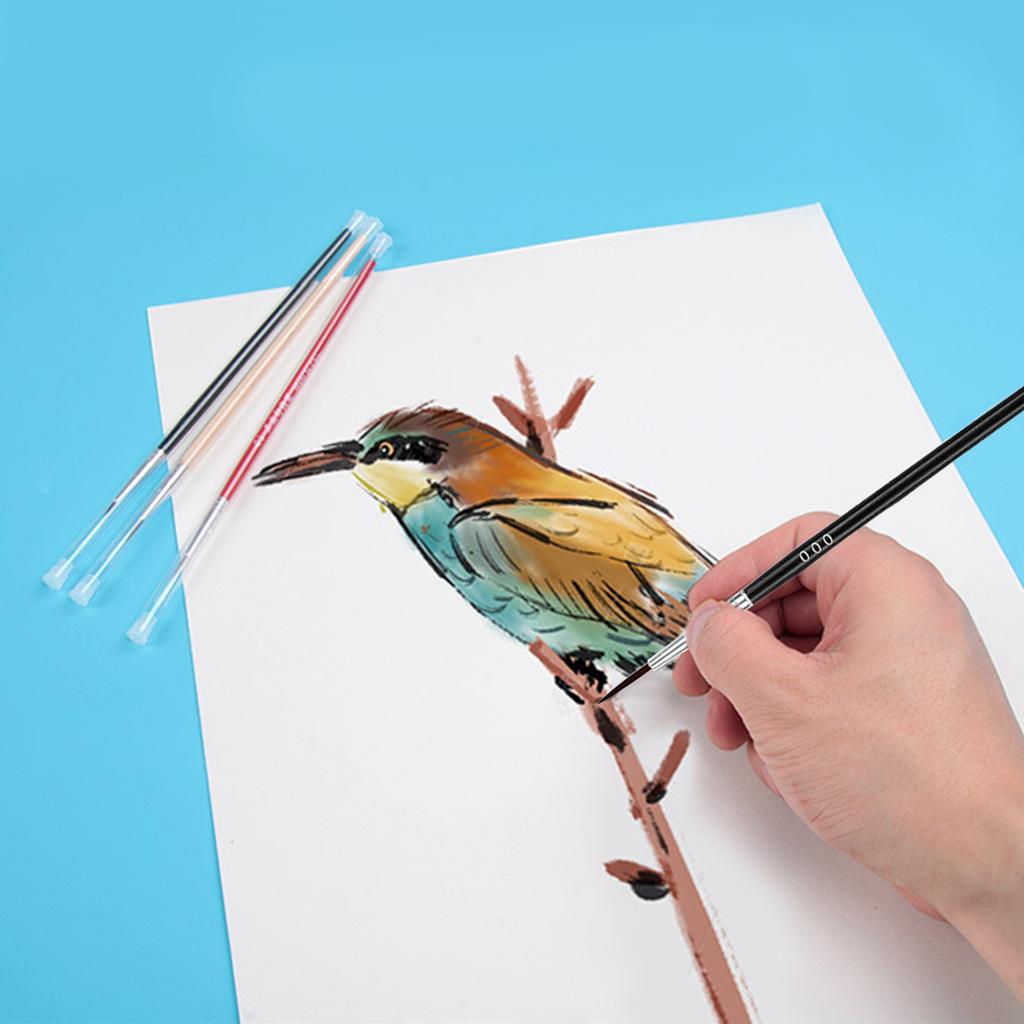 30 Pieces 3 Size Fine Paint Brushes #0 #00 #000 Nylon Hair Painting Brush Tiny Detail Paint Brush Drawing Supplies