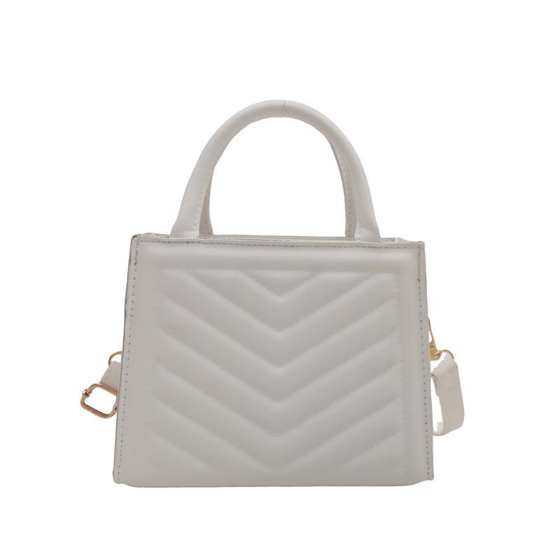 Elegant Pu Leather Small Square Handbag For Women With Trendy Urban Minimalist Style