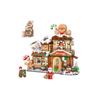 LOZ Christmas gift, folding street gingerbread house DIY building model assembly, building blocks toys, children's holiday gift