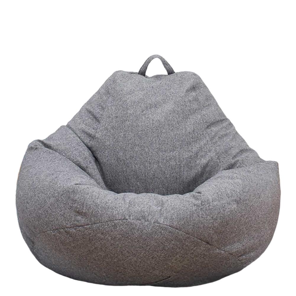Adults Children Bean Bag Cover Large Lazy Sofa Chair Cover Without Filler Cotton Linen Beanbag Chair Seat S Size