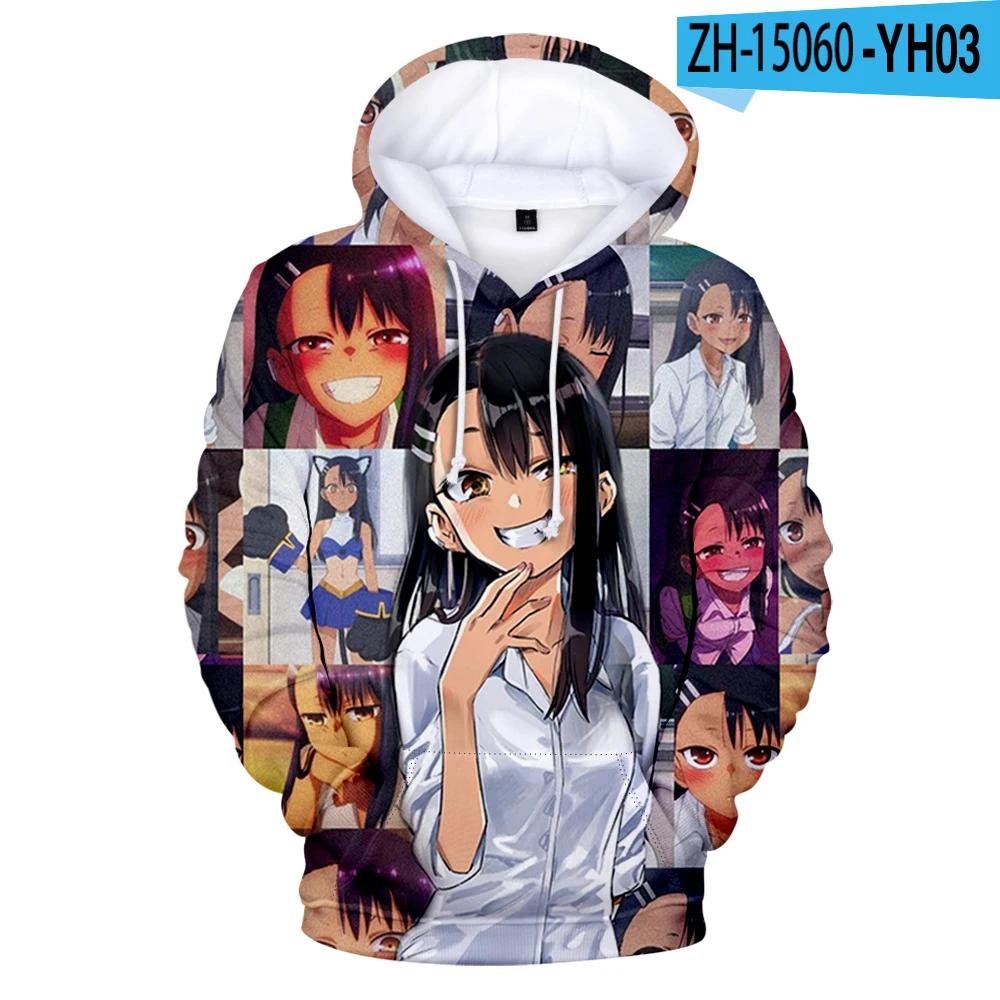 2024 3D Prints Don't Toy with Me Miss Nagatoro Anime Hoodies Women Men Hooded Sweatshirt Fashion Streetwear Tracksuit Pullover