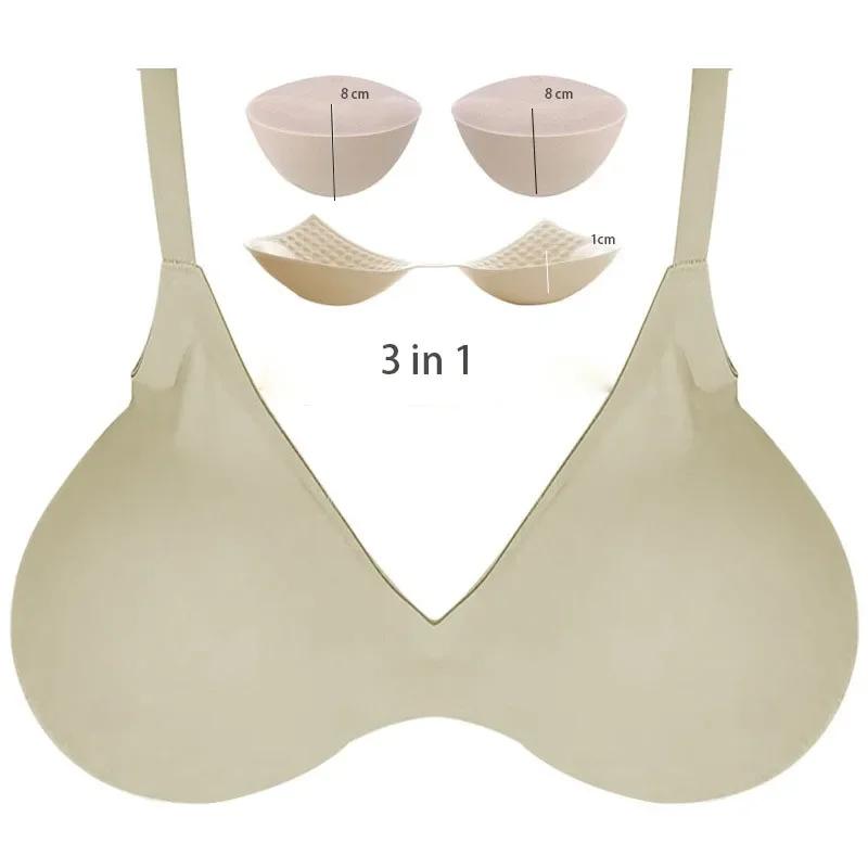 9CM Realistic Sponge False Breast Forms and Special bra For Crossdresser Shemale Transgender Drag Queen Transvestite Mastectomy