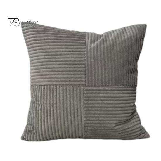 

Наволочка в смужку Контрастний колір Печворк Прихована застібка-блискавка 45*45 см Наволочка Спальня Вітальня Диван Новорічна вечірка світло-сірого кольору