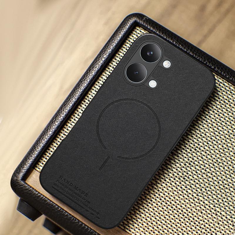 Luxury Fabric Texture Leather Magnetic Phone Case for POCO X8 Pro Max X7 Pro F8 Ultra M8 Pro Anti-drop Lens Raised Protect Cover