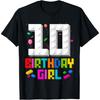 Camiseta de bloques de construcción para niña de 10 años, maestra constructora, para su décimo cumpleaños