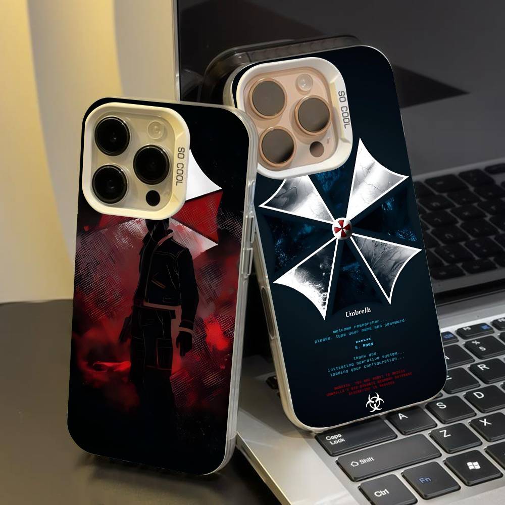 Game R-Resident E-Evil Phone Case for iPhone 17 17Air 16 15 14 13 12 11 Pro Max Plus Colorful Silver