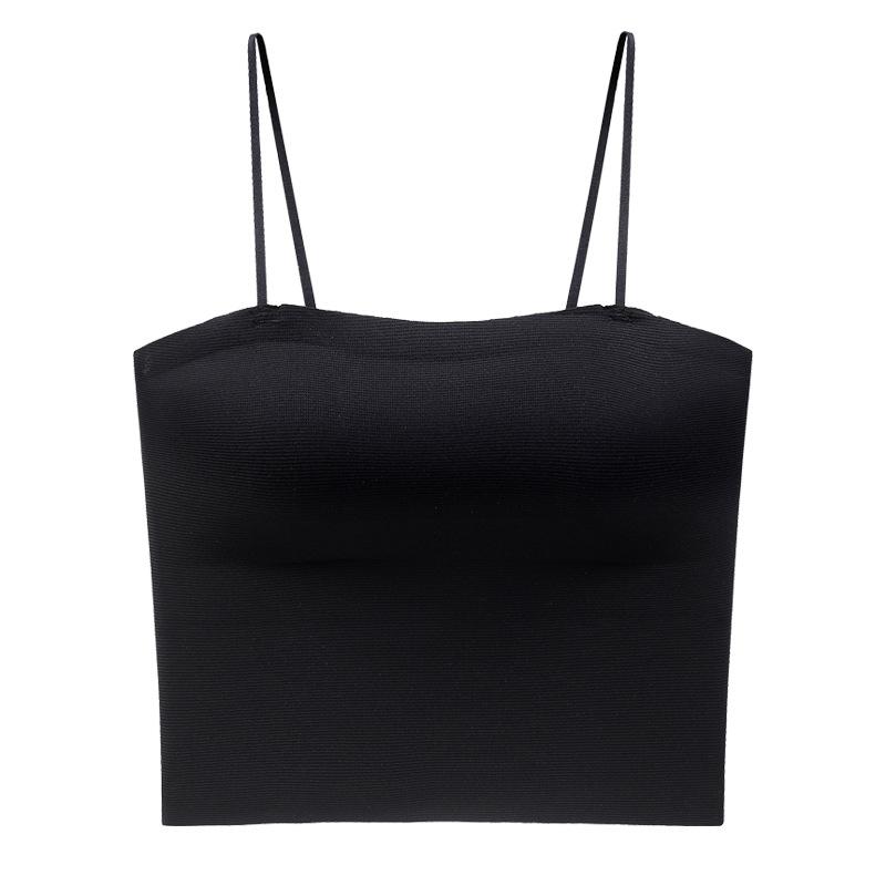 New summer inner sling vest with chest pad gathering bra one-piece can be worn outside as a base