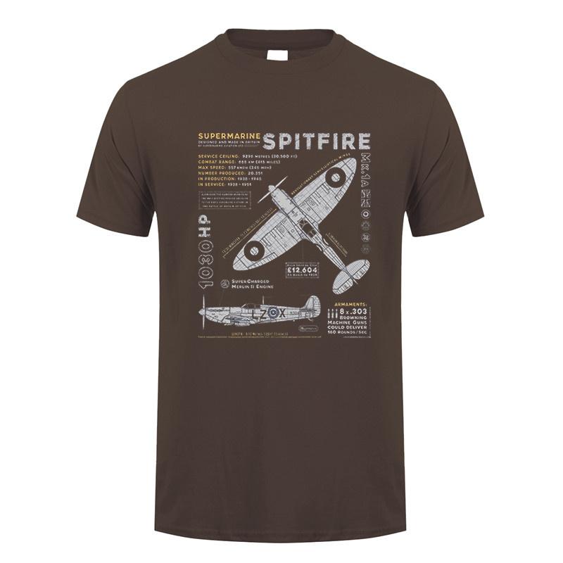 Novelty Spitfire T Shirt Fighter Plane WW2 War Pilot Aircraft Airplane Tshirts Unisex Cotton Tee Short Sleeve TShirt Gift DY303