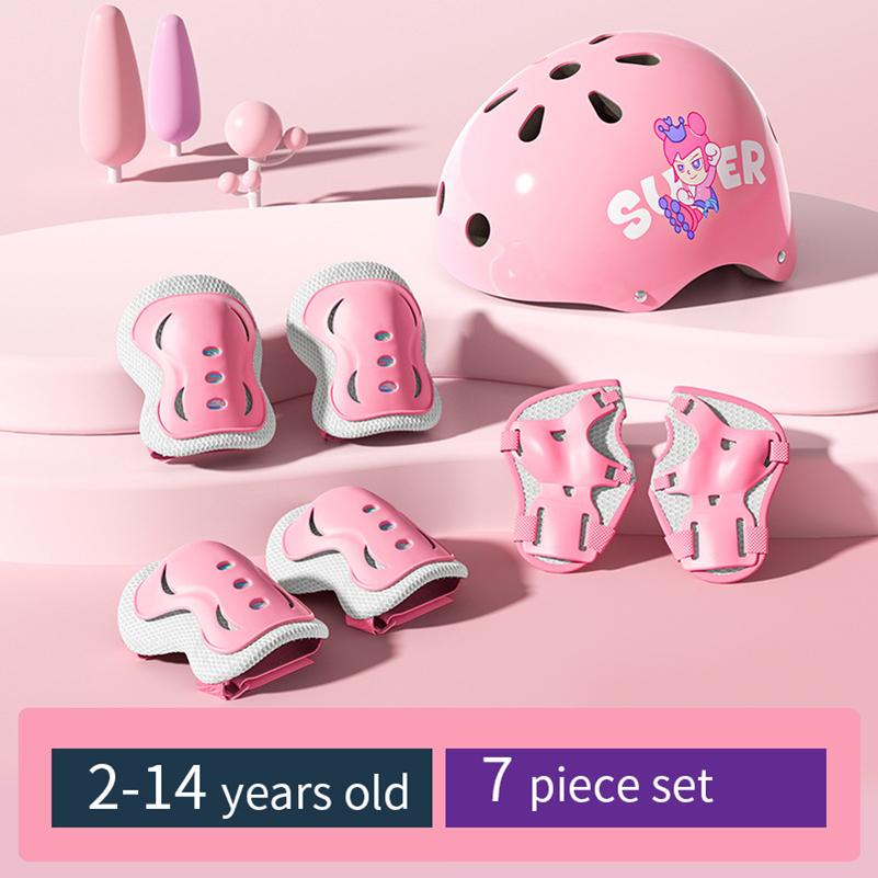 Child protective equipment helmet elbow knee pads for girls aged 3 4 5 6 7 8 9 10 11 12 year boy Suitable for roller skating and skiing