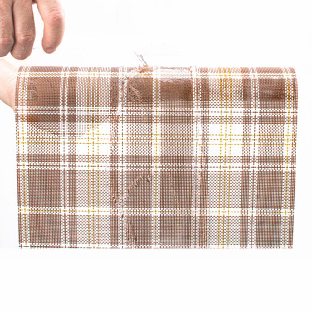 Practical Red Plaid Placemat Restaurant Washable PVC Durable Dining Table Weave Mats Frame Teslin Disc Bowl Coaster Non-slip Pad