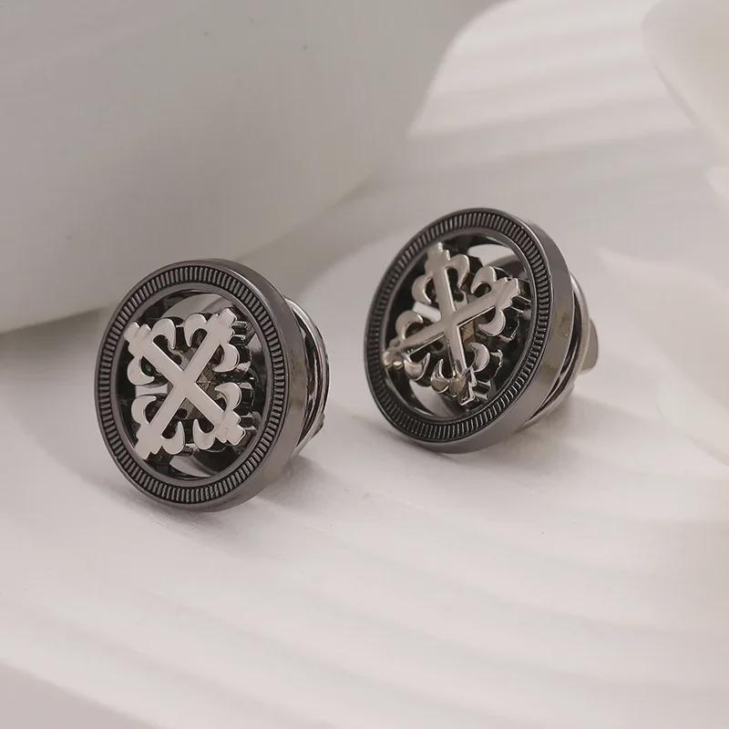 Men's Korean Style Metal Brooch - Atmospheric Pin for Suits, Shirts, and Dress Accessories