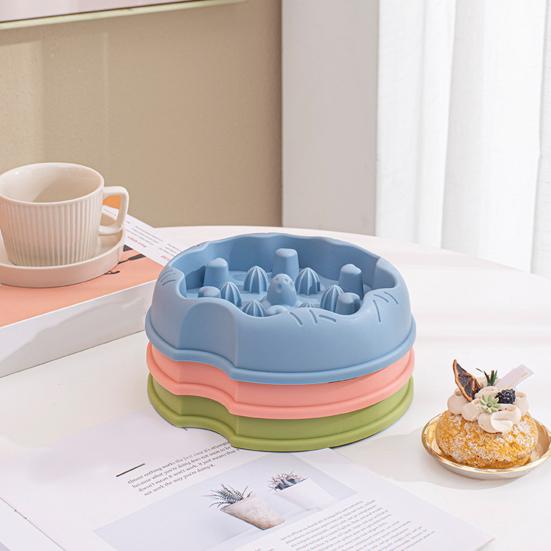 baizihuahu Dog Slow Feeder Bowl, Cat Eating Anti-Slip Bottom Pet Dish, Reduces Choking Vomiting for Cats Dogs