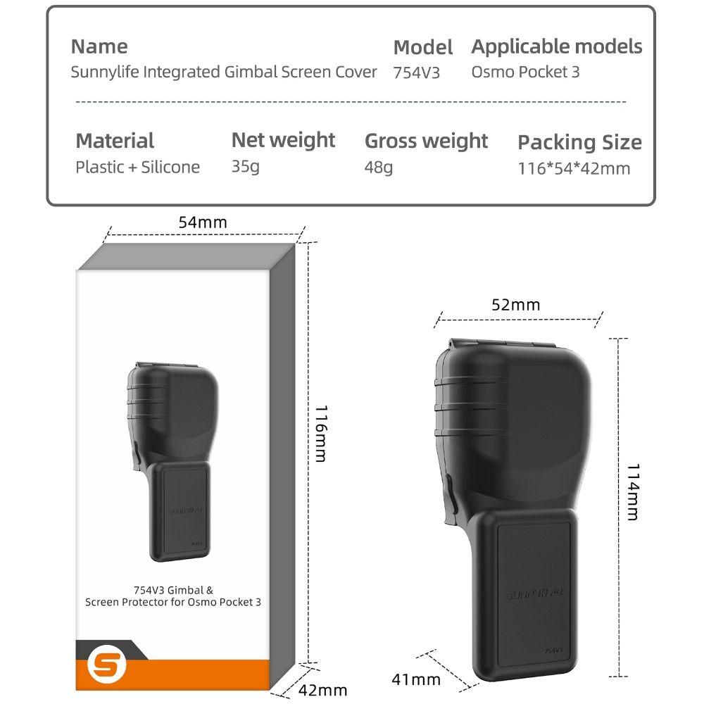 Built in Silicone Gimbal Camera Protective Case Lens Cover for DJI Osmo Pocket 3 Camera Accessories