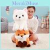 Large Plush Fox Doll With Long Tail Soft Stuffed Animal Fox Figurine For Kids