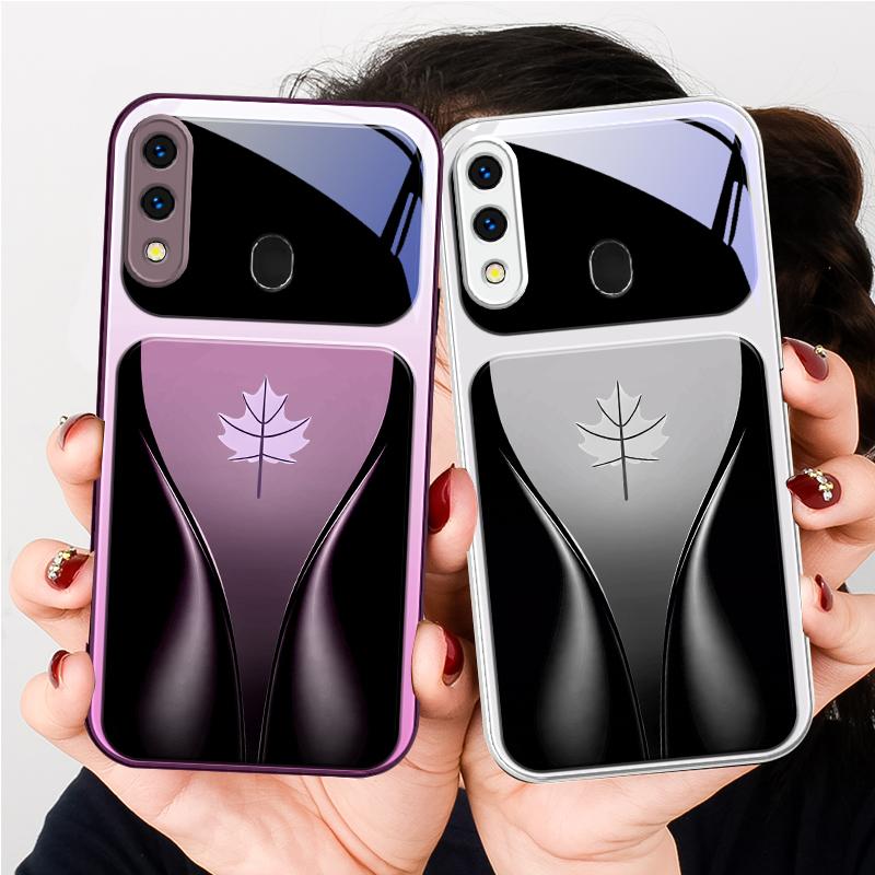 Blue Gradient Camellia For Samsung A20 30 22 23 24 25 26 31 32 A33 34 35 42 50 51 52 53 54 55 56 70 71 72 73 Glass Phone Case