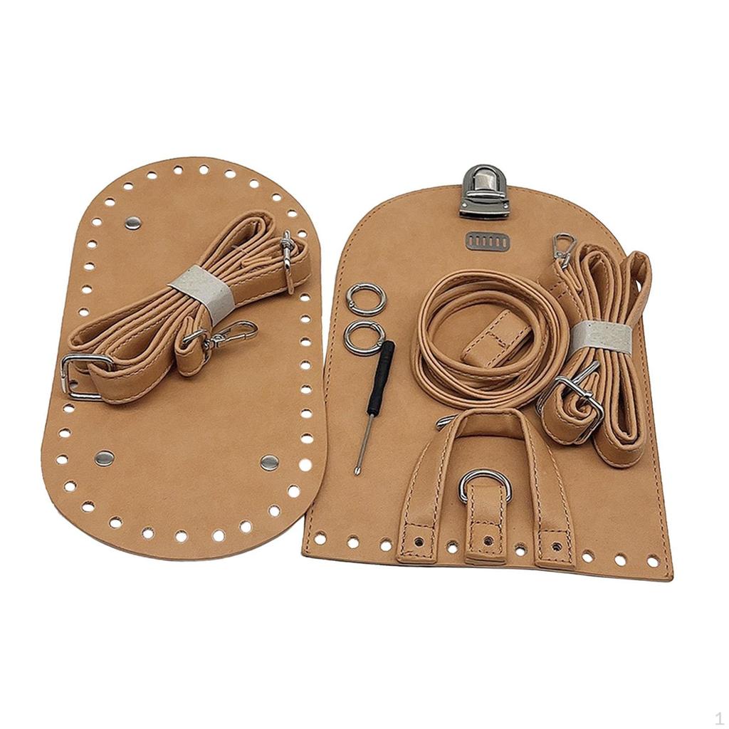 Juego de fabricación de bolsos, proyectos de manualidades de costura con parte inferior de ganchillo con correas de hombro para bricolaje