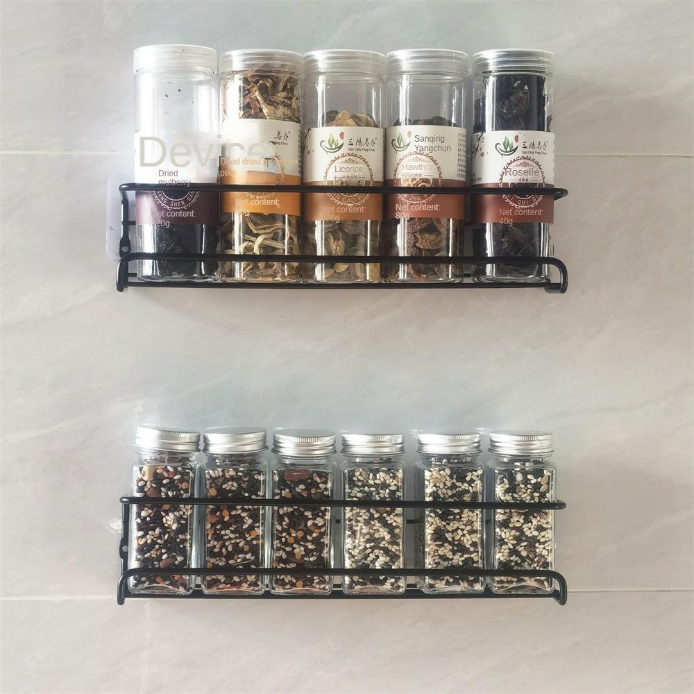 Wall-mounted Multipurpose Spices Rack Organizer Kitchen Accessories Set Kitchen Rack Punch-free Drain Rack Kitchen Storage Shelf