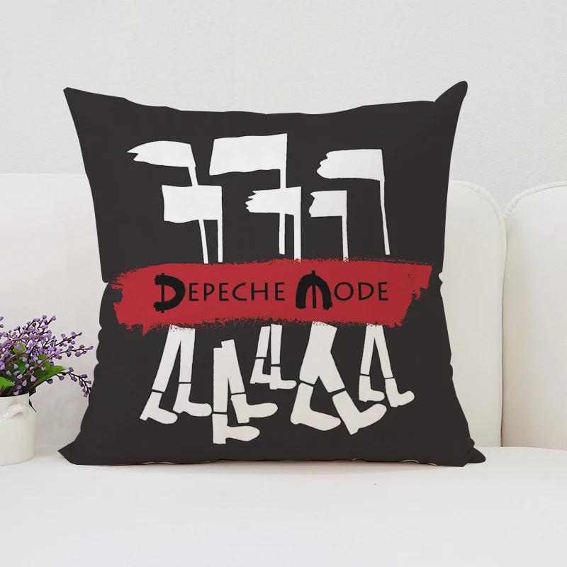 Wendbarer bedruckter Kissenbezug D-Depeche M-Mode Fan-Geschenk Zuhause Sofa Dekokissenbezug Stuhl Lendenkissen 40x40