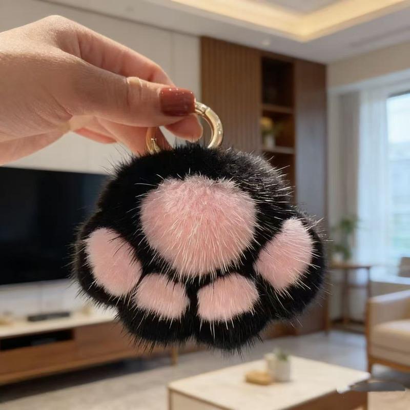 

Imitation mink hair cat paw plush pendant bag pendant cute little paw car keychain accessories birthday