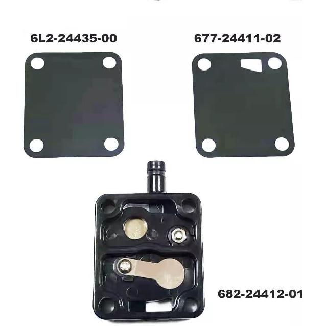6L2 Fuel Pump Repair Kit For Y-m-h Outboard Motor 2T 20HP 25HP Included 682-24412 Body 677-24411 and 6L2-24435 Diaphragm (Color : Gaskets and Body),