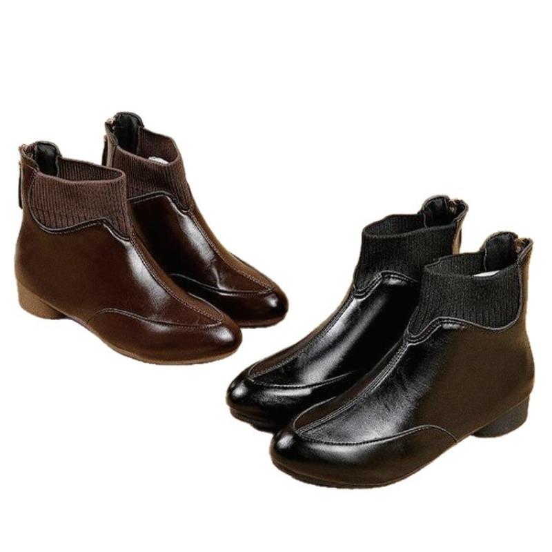 Retro Shoes, Elastic Ankle Boots, Best-selling Boots, Low-heeled Anti-slip Fleece Warm Boots, Women's Shoes