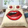 Kiss Sexy Lips King Queen Duvet Cover Red Mouth Bedding Set For Girl Modern Fashion Quilt Cover 2/3pcs Polyester Comforter Cover