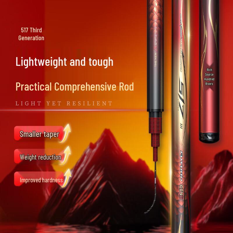 Fuyuan Baichuan 517 Third Gen Ultra-Light Carbon Fiber Fishing Rod 5H 28 Tune